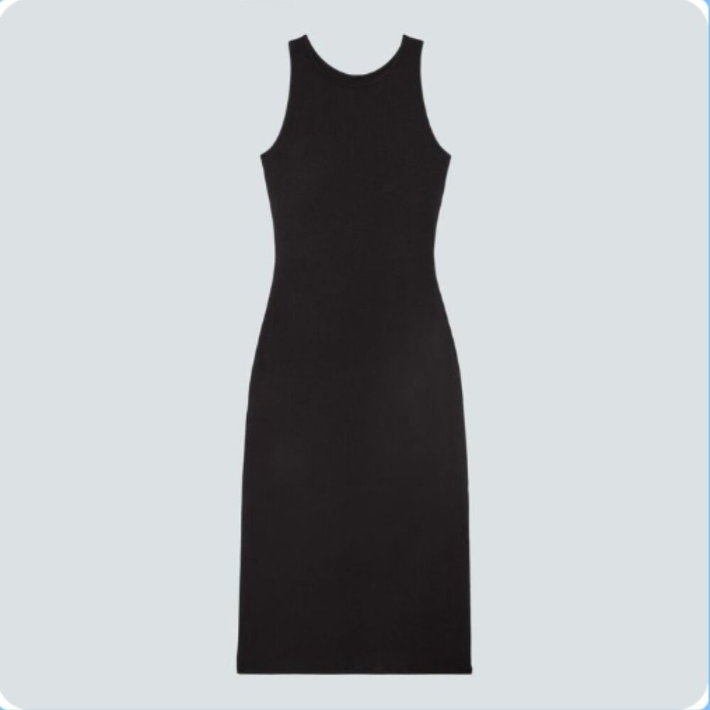 Everlane - The 90s Midi Dress Sleeveless Column Slim Fit | Medium | Black - Picture 2 of 4